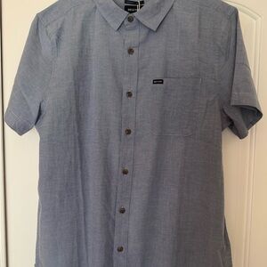 Brixton Charter Oxford Casual light Blue chambray Button Down Shirt medium